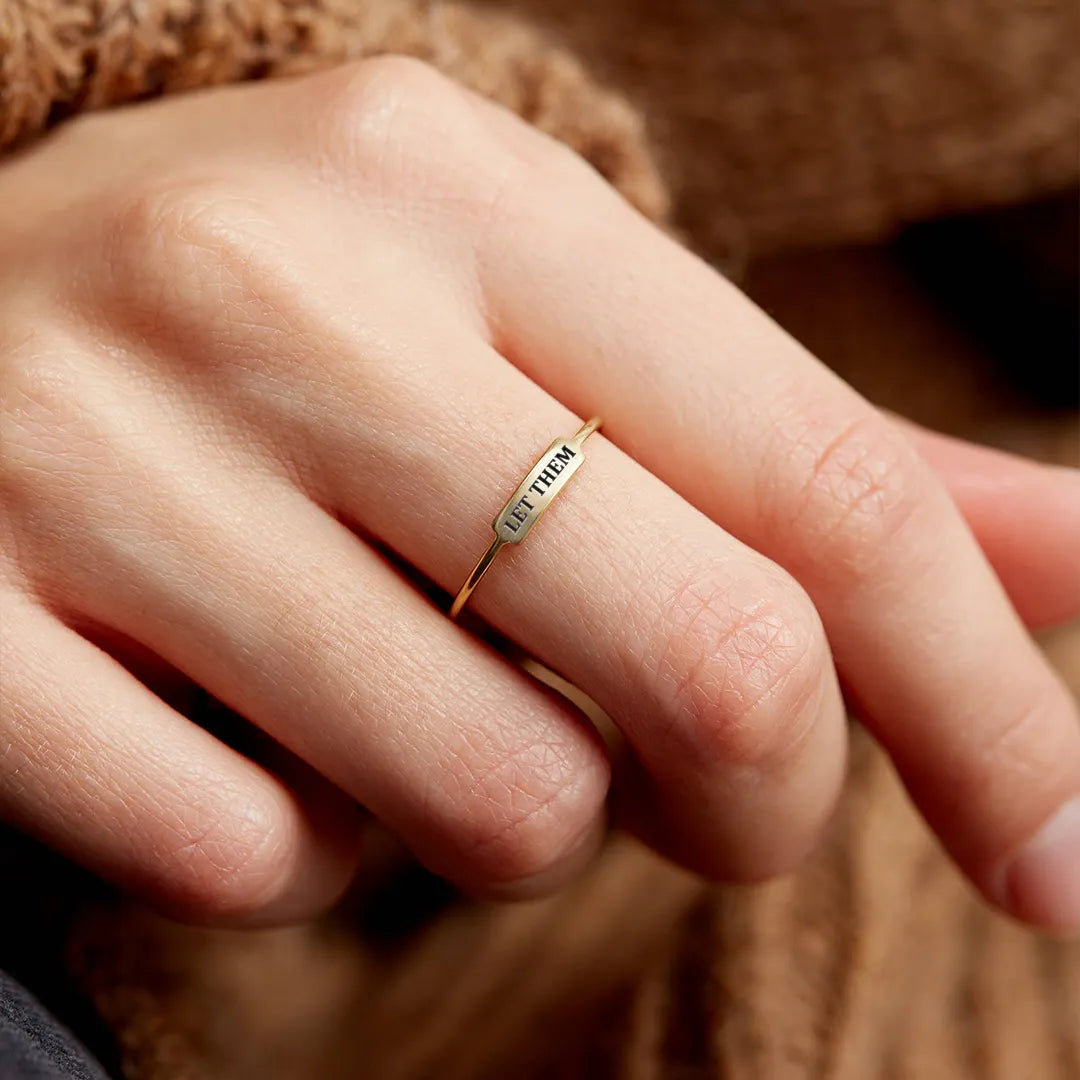 Let Them Dainty Bar Ring