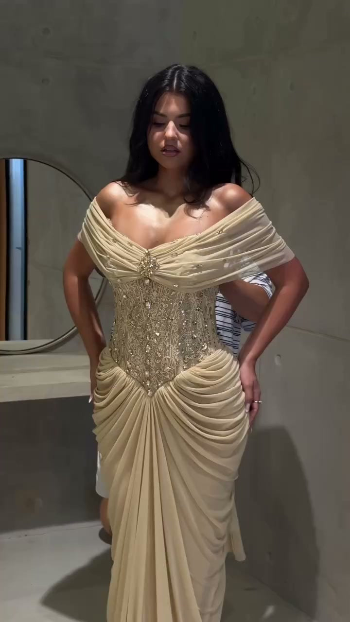 champagne-corset-gown-off-shoulder-sequin-bodice-draped-maxi-dress