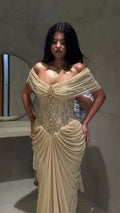 champagne-corset-gown-off-shoulder-sequin-bodice-draped-maxi-dress
