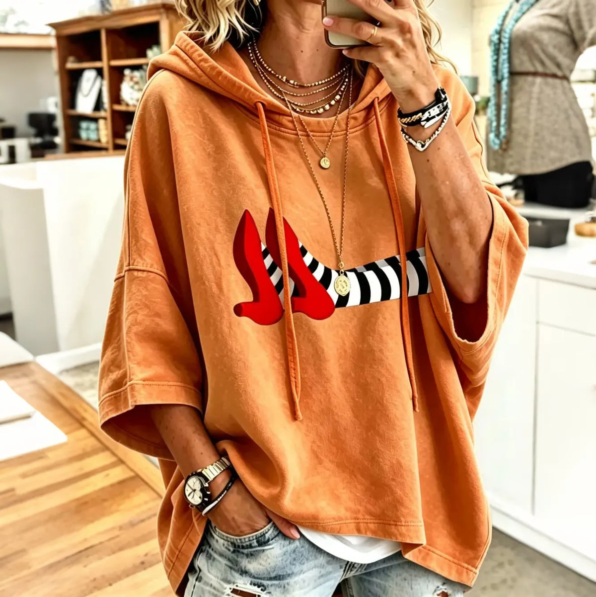 Women's Halloween Art Printed Hoodie