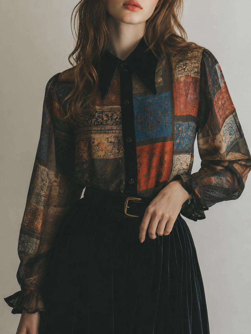Retro Blouse in chiffon, Smart Price