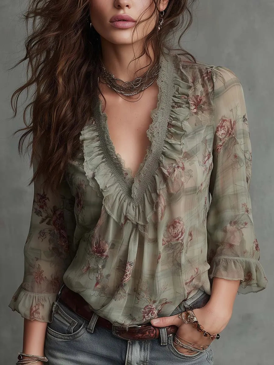 Vintage Blouse in chiffon, Best Value