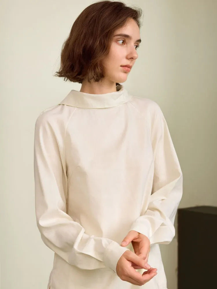 Breathable Linen-Blend Sun Protection top