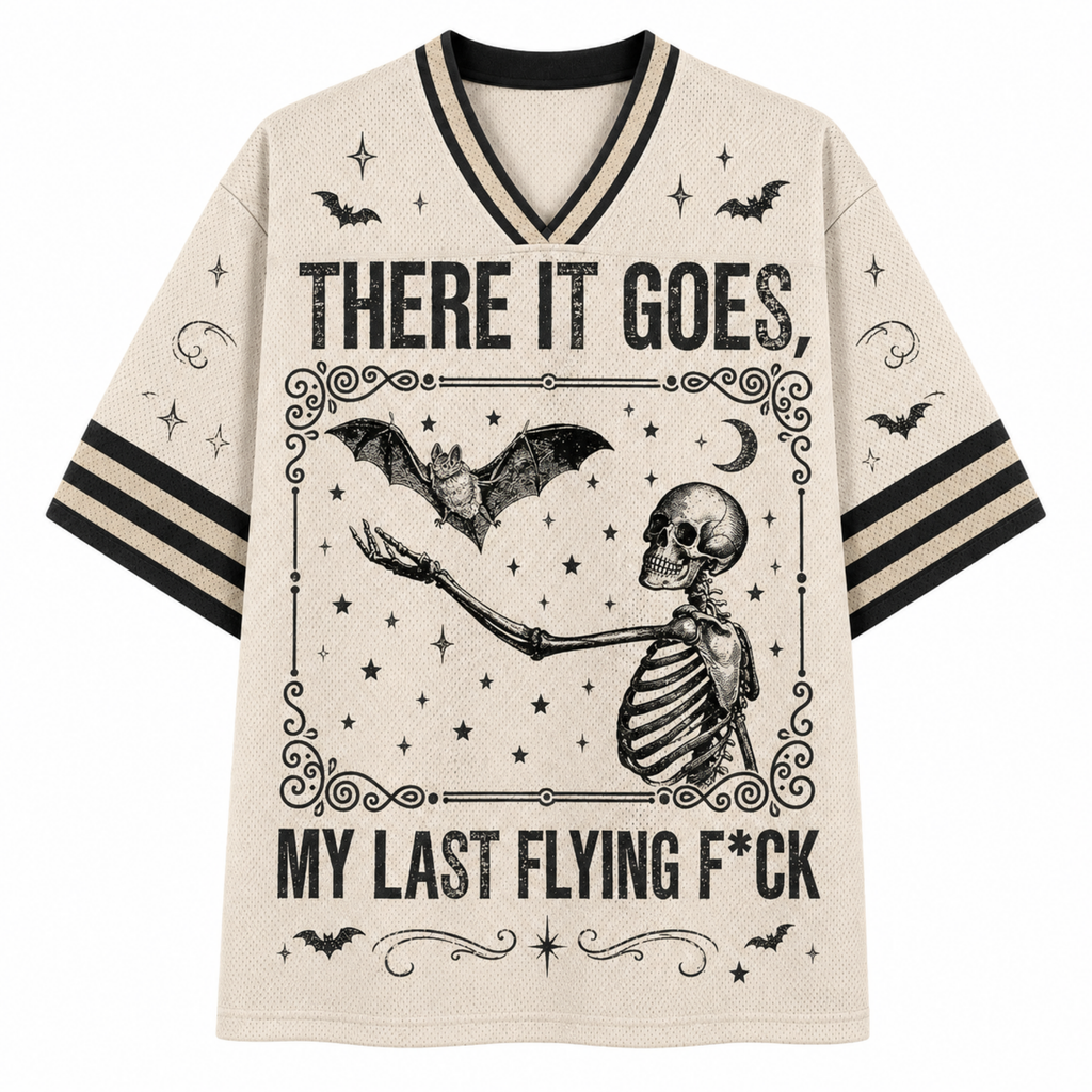 Chaotic Club Custom Skeleton Flying Bat Vintage Gothic Mesh Jersey