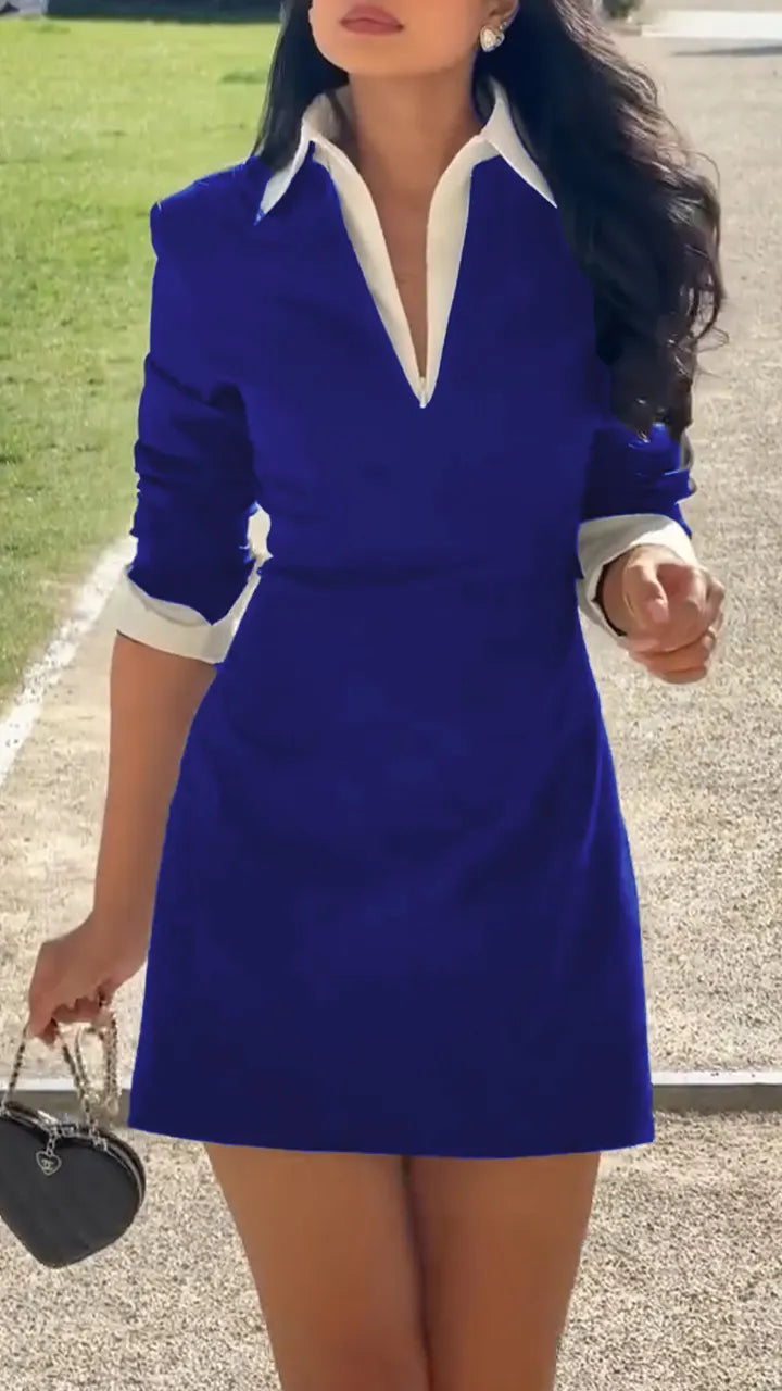 Ladies' Lapel Temperament Commuting Dress