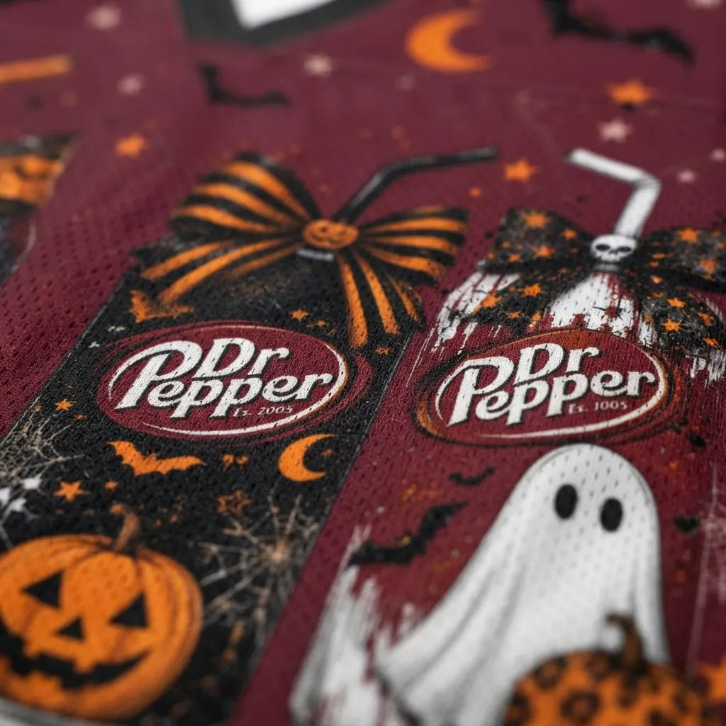 Chaotic Club Spooky Dr Pepper Cans Halloween Mesh Jersey