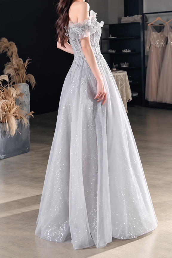 silver-off-shoulder-ball-gown-sequin-tulle-quinceanera-dress