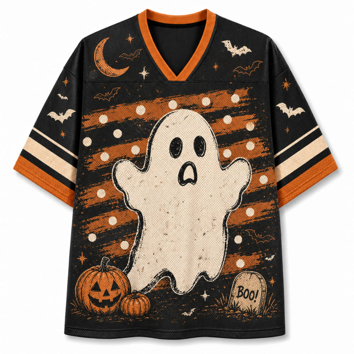 Chaotic Club Vintage Spooky Graveyard Ghost Halloween Mesh Jersey