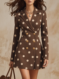 Retro Polka Dot Double-breasted Blazer Mini Dress