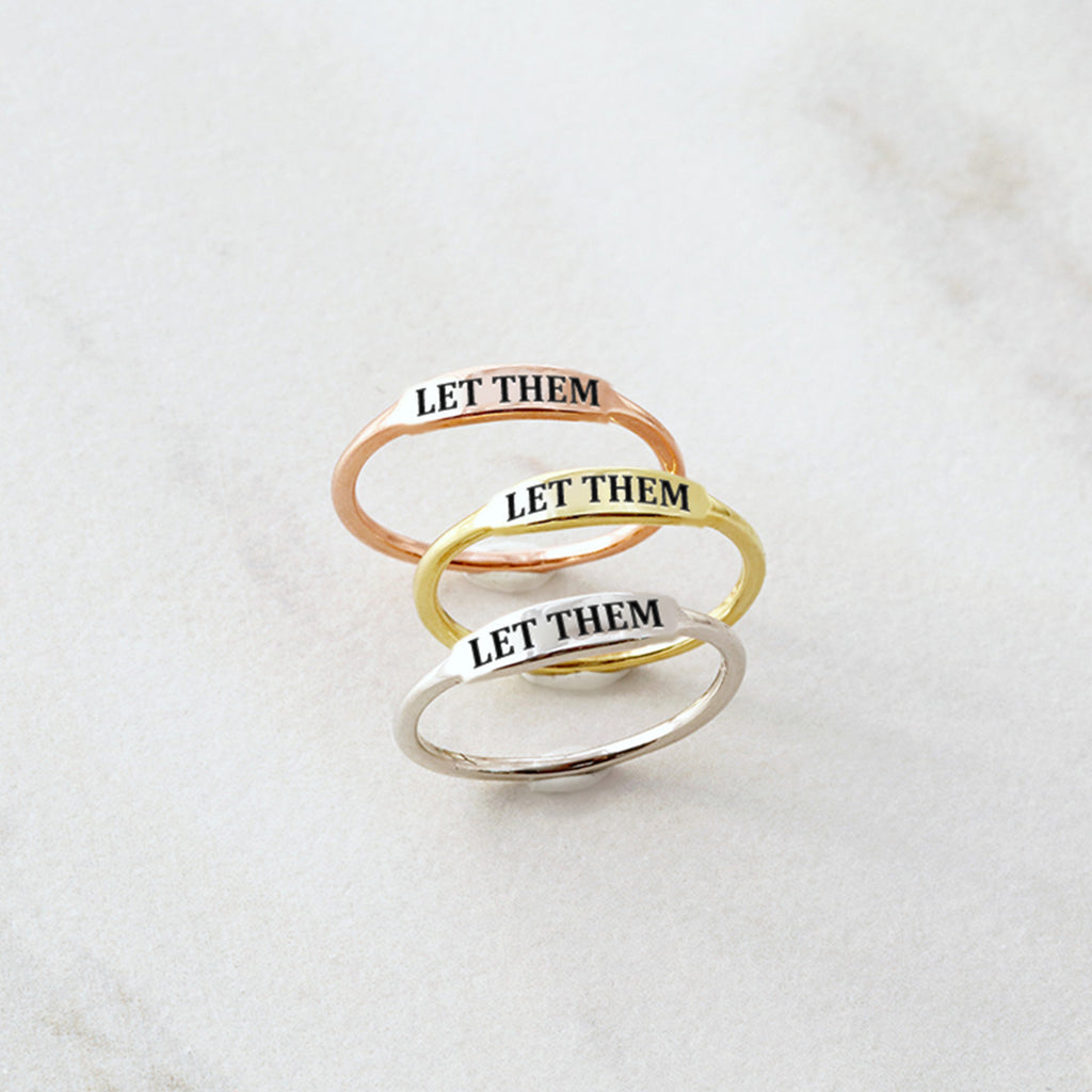 Let Them Dainty Bar Ring