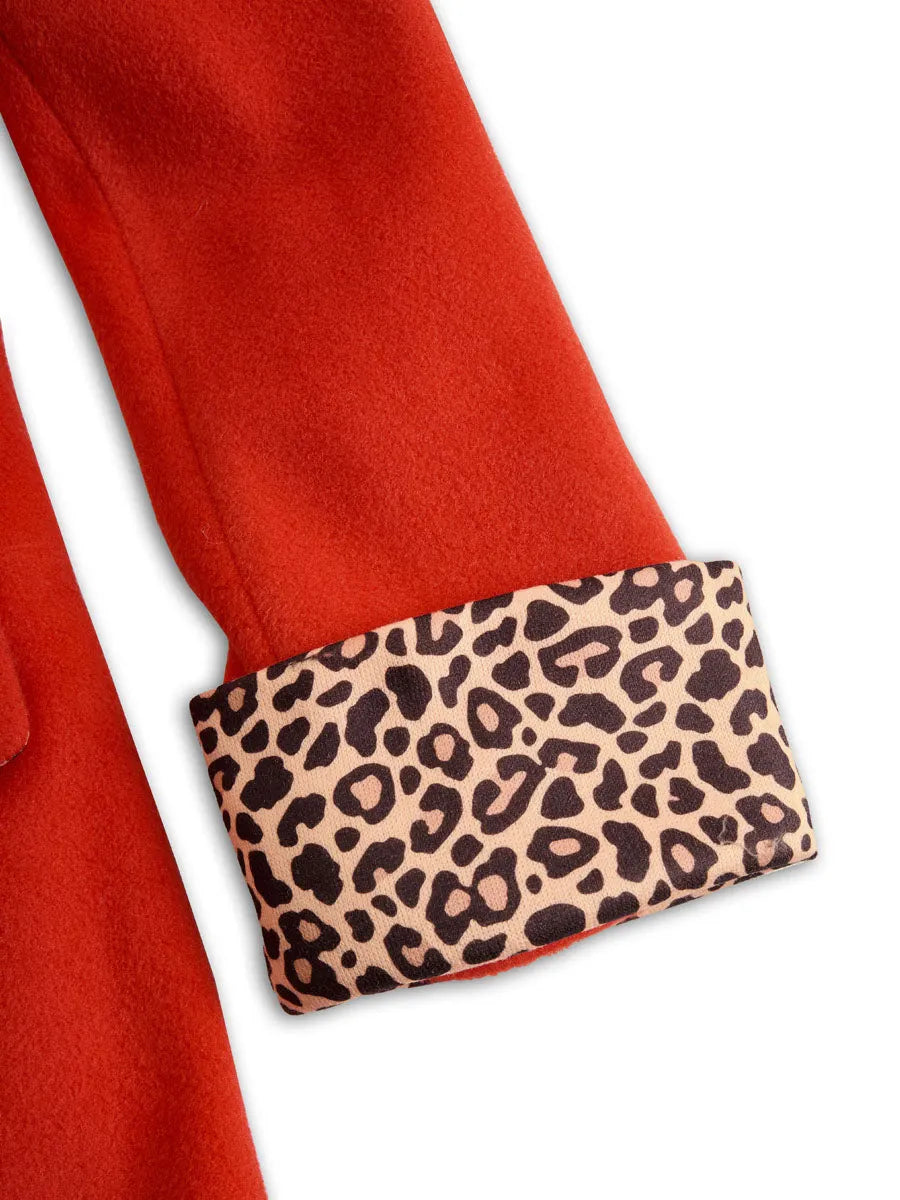 Lapel Single-breasted Leopard Print Coat