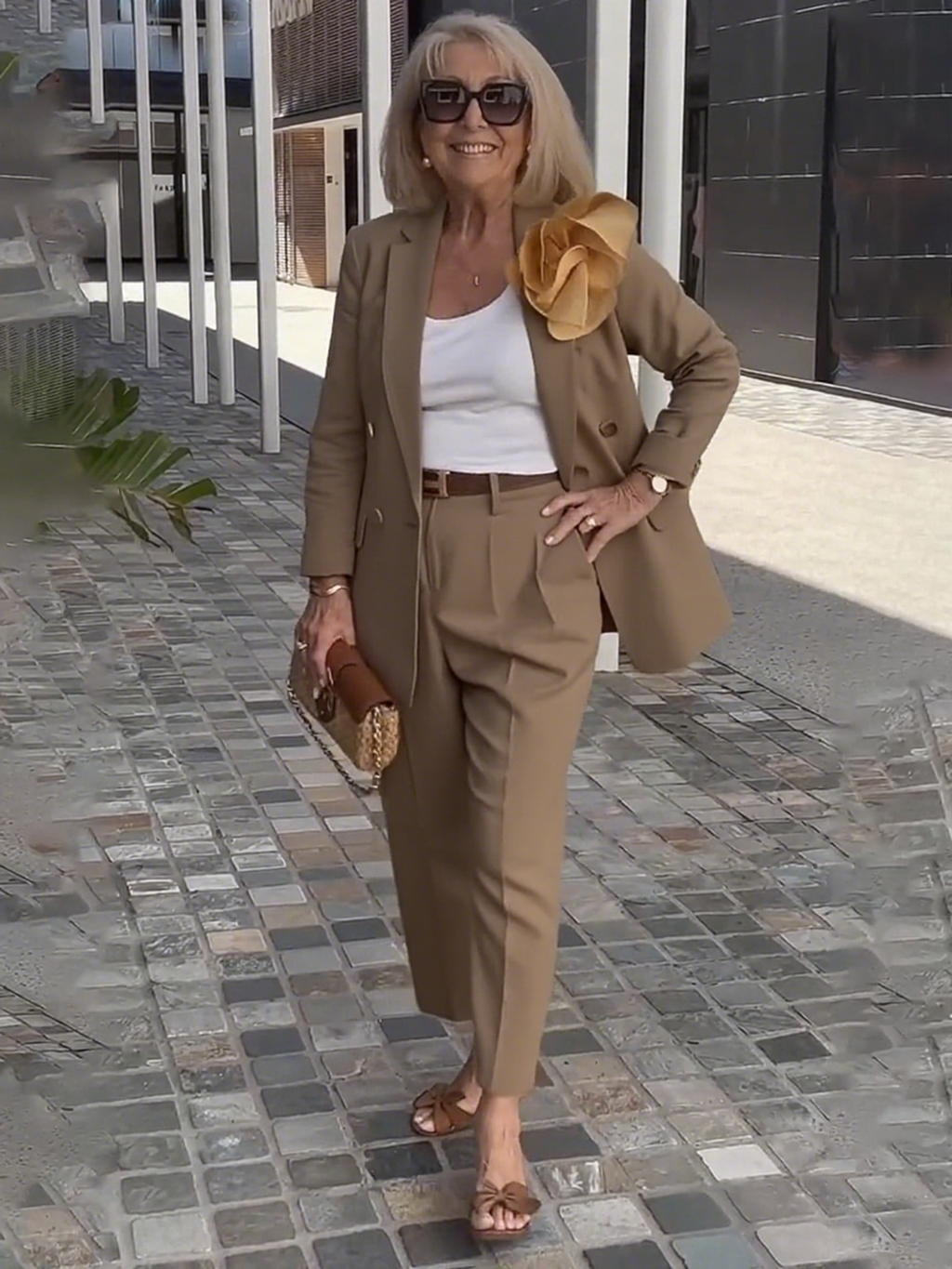2Pcs Elegant Suit Pants Two-Piece Suit Jacket