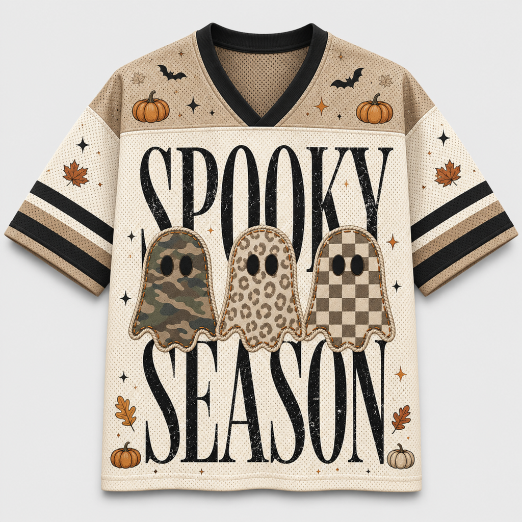 Chaotic Club Spooky Season Ghost Camo Leopard Checkered Mesh Jersey