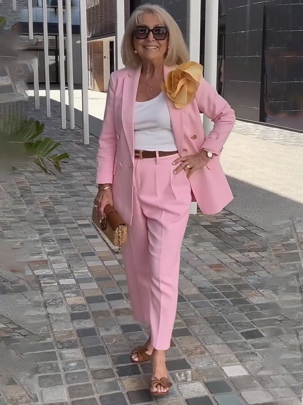 2Pcs Elegant Suit Pants Two-Piece Suit Jacket
