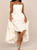 White Strapless Midi Sundress