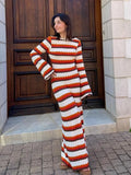 Striped Knit Beach Cover-Up