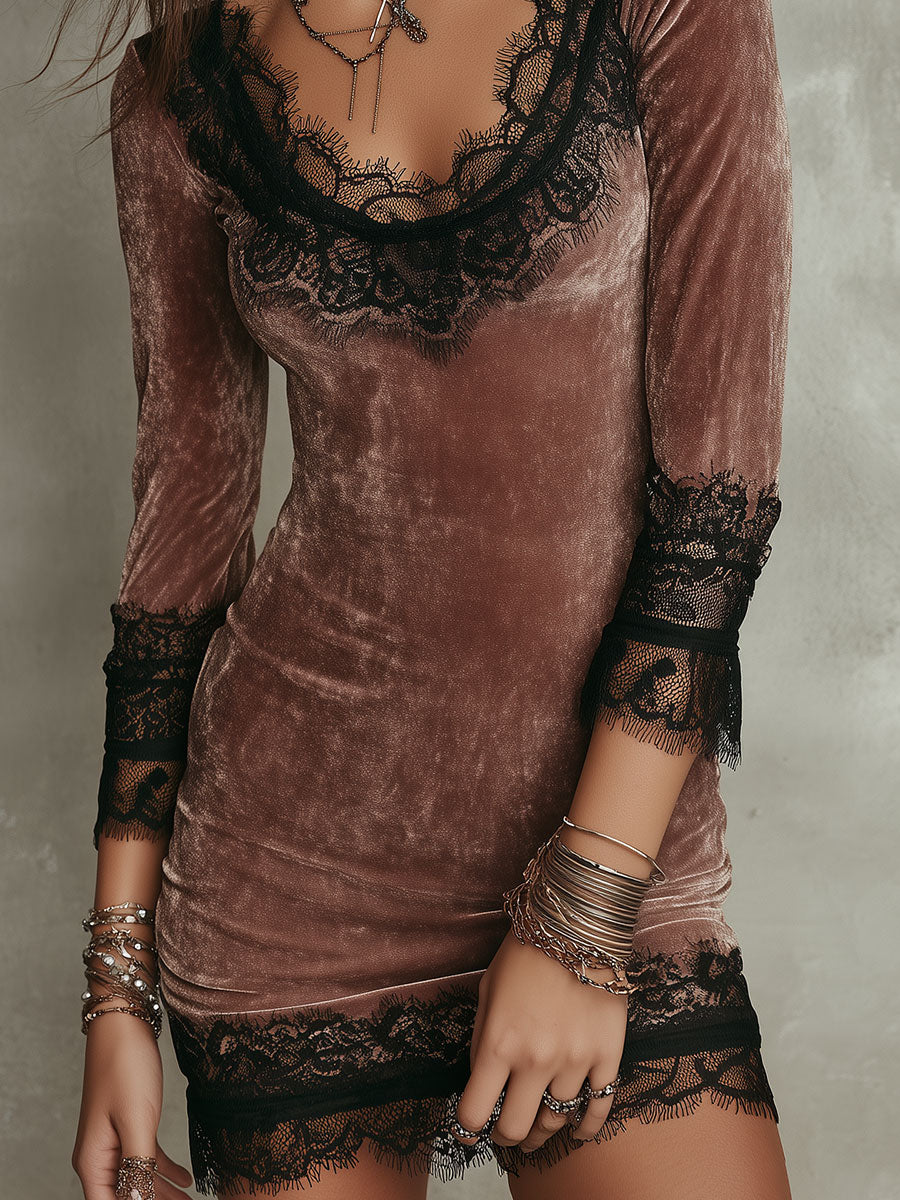 Vintage Mini Dress in velvet, Affordable Luxury