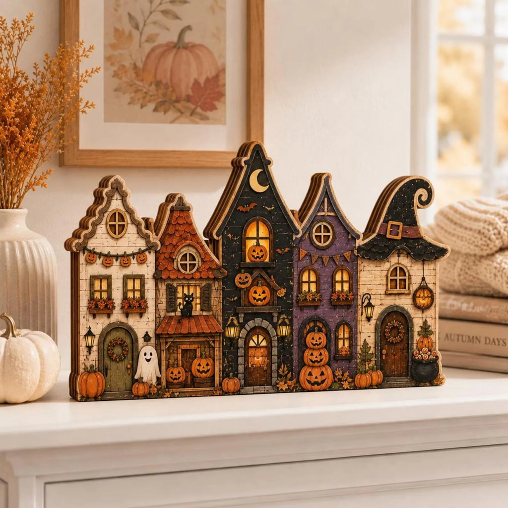 Chaotic Club Halloween Village Street Wooden Tabletop Decor