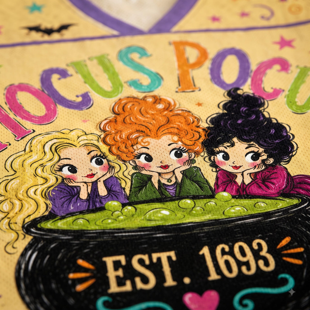 Chaotic Club Halloween Hocus Pocus Black Cat Broom Mesh Jersey