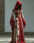 Halloween Contrasting Lace Patchwork Embroidered Evening Dress 46b9