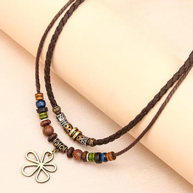 Women's Vintage Boho Flower Beaded Necklace