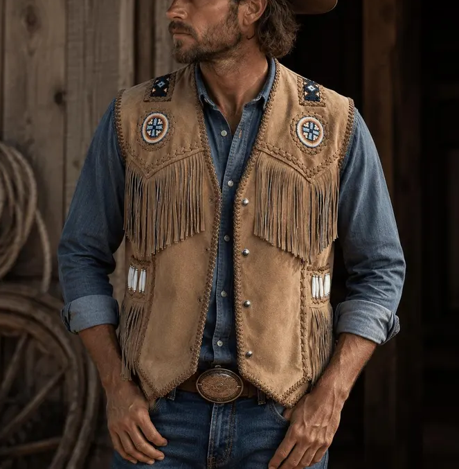 Men's Western-style Sleeveless Vest