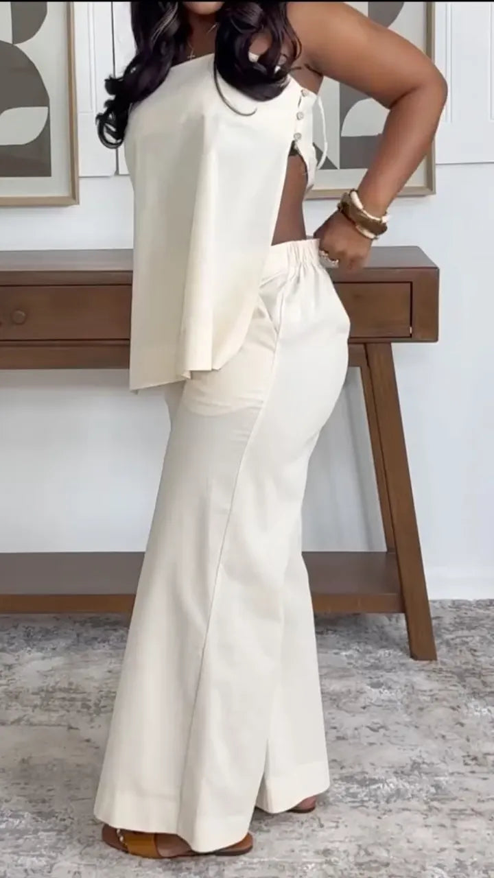 Women's Suspender Side-slit Casual Vacation Set