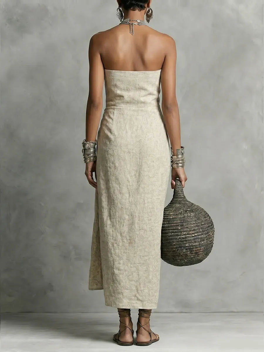 Elegant Dress in linen, Premium Look
