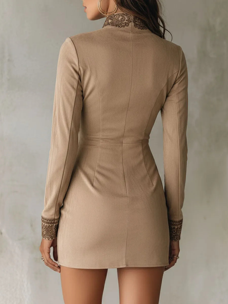 Vintage Mini Dress in suede, Premium Look