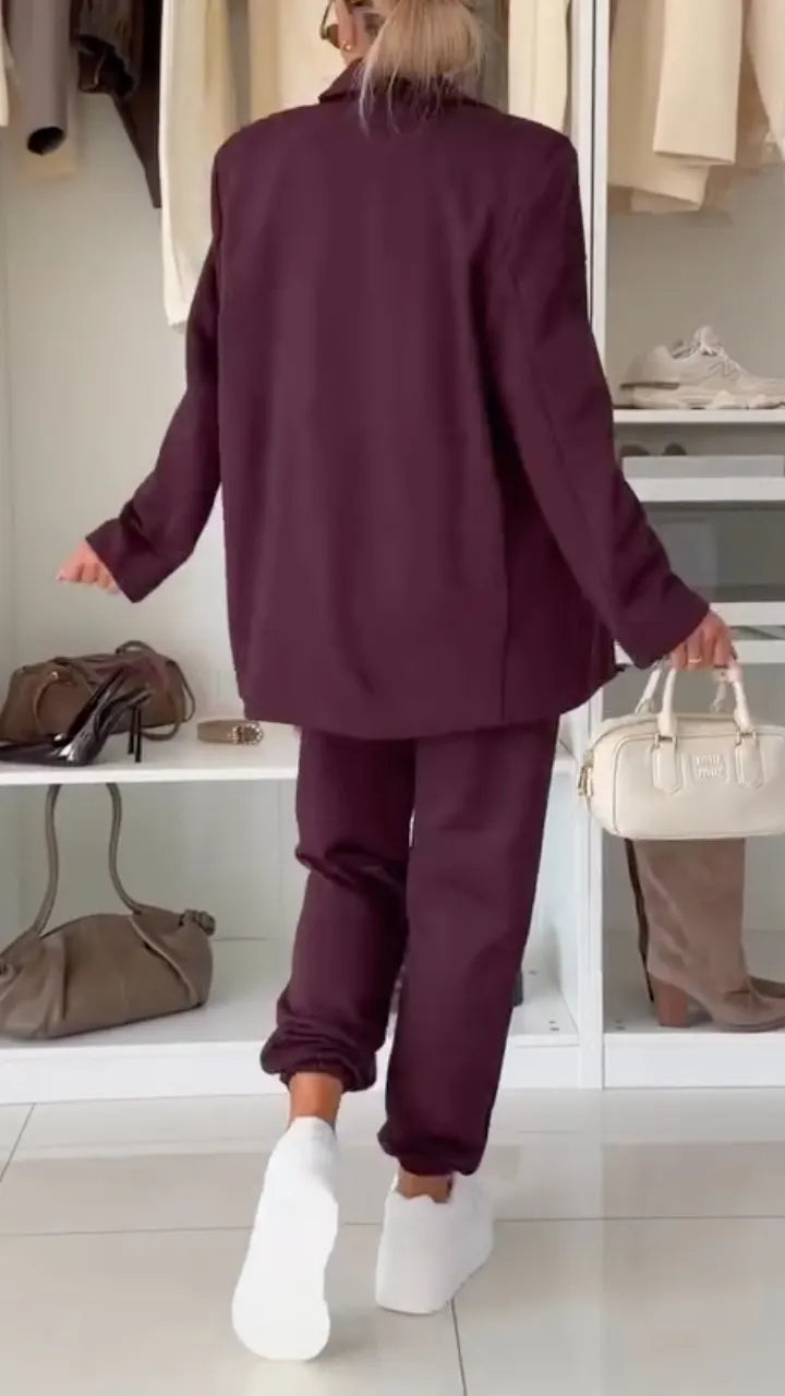 Blazer And Jogger Pants Two‐Piece Set