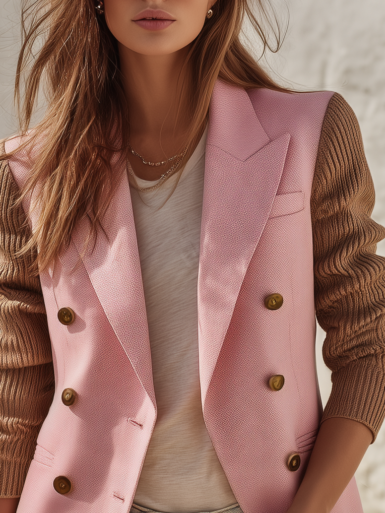 Retro-chic Color-blocked Blazer