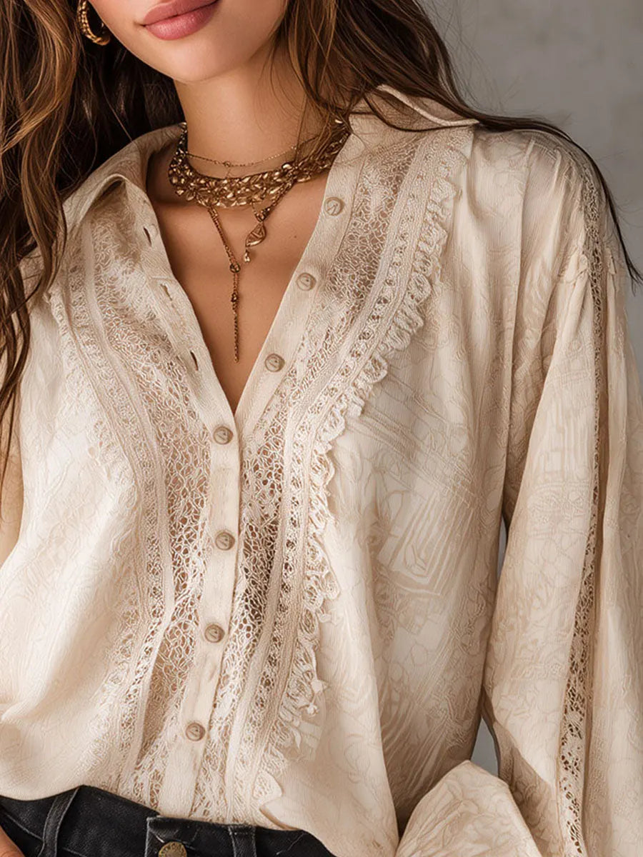 Romantic Blouse in lace, Designer Aesthetic