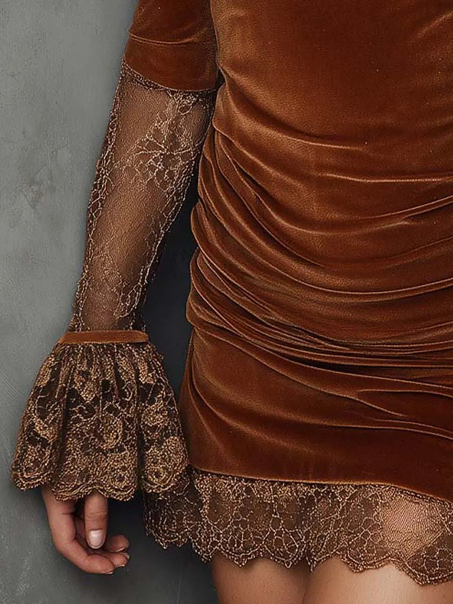 Mini Dress with velvet – Premium Look