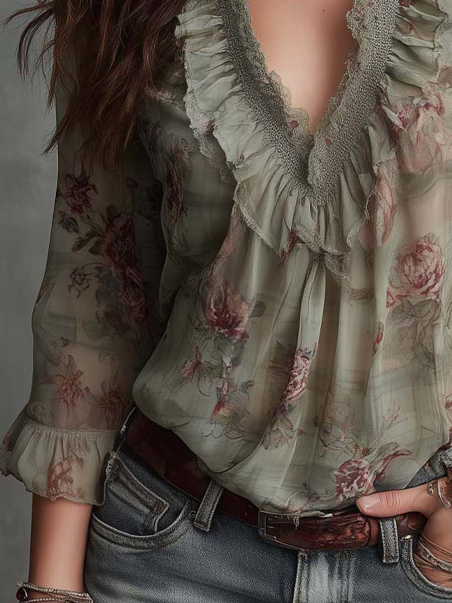 Vintage Blouse in chiffon, Best Value