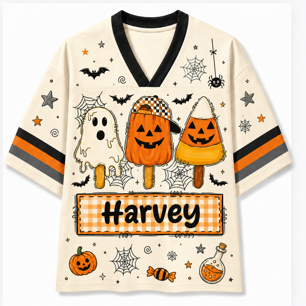 Chaotic Club Halloween Spooky Popsicles Gingham Plaid Mesh Jersey