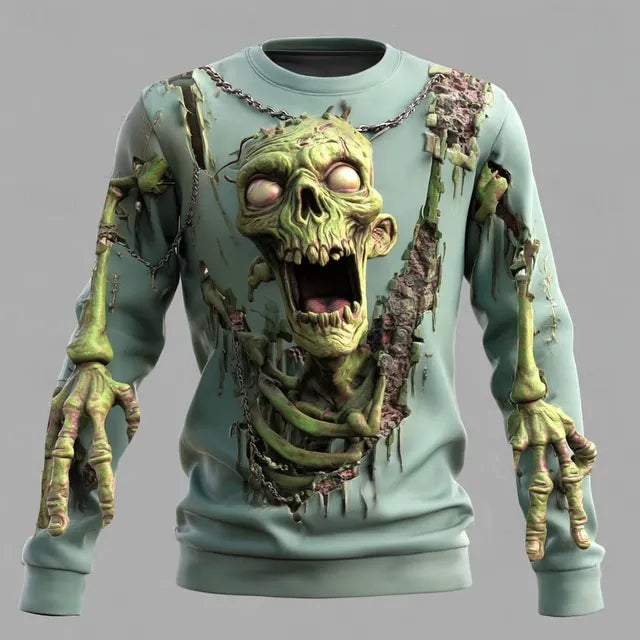 Men's Halloween Horror Zombie 3d Print Sweatshirt