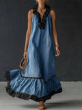 Elegant Dress in denim, Premium Look