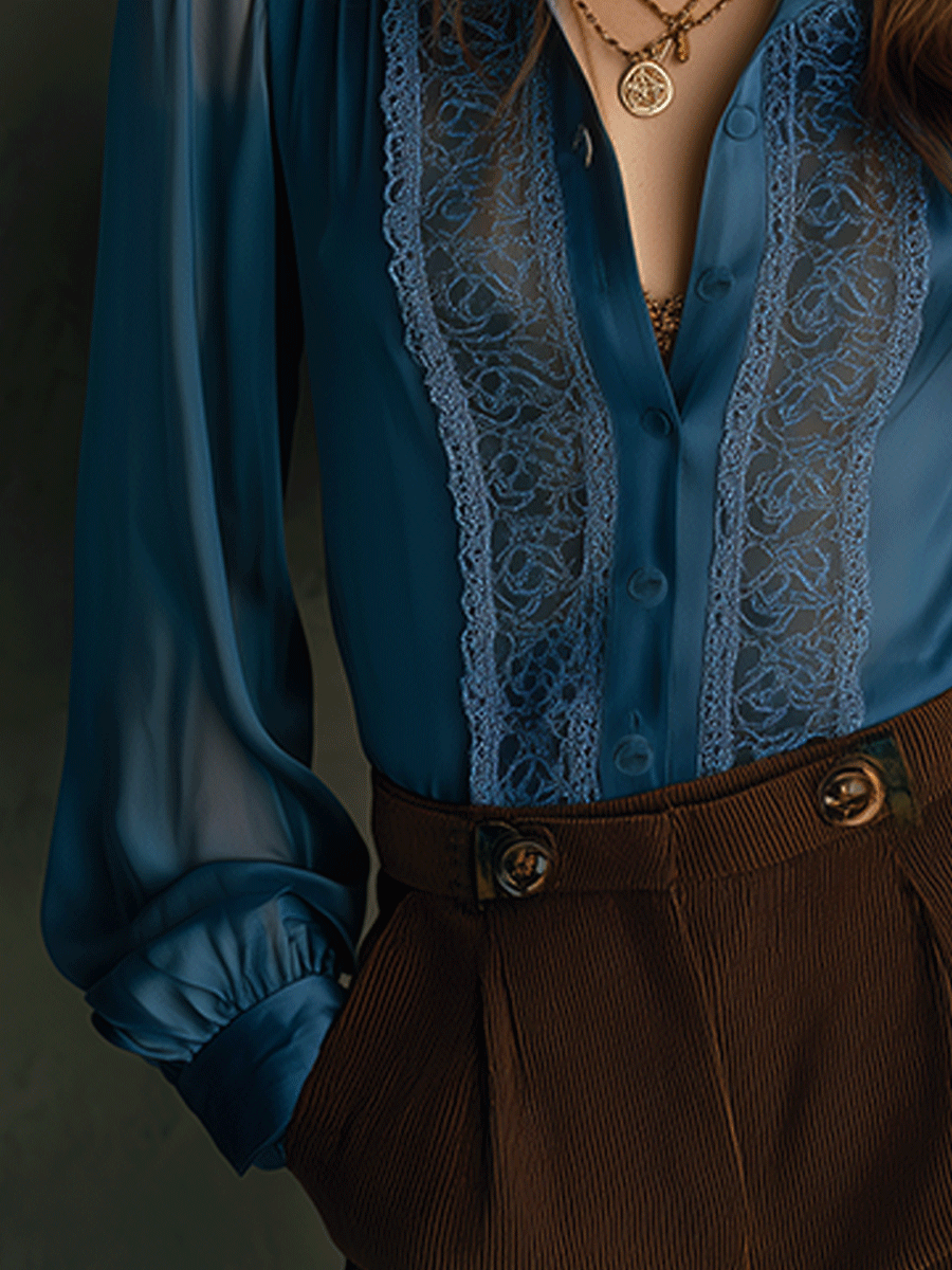 Retro Shirt in lace, Designer Aesthetic
