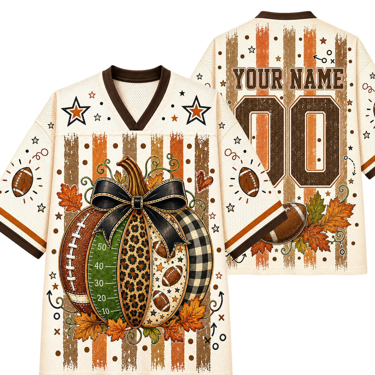 Chaotic Club Fall Football Pumpkin Game Day Mesh Jersey