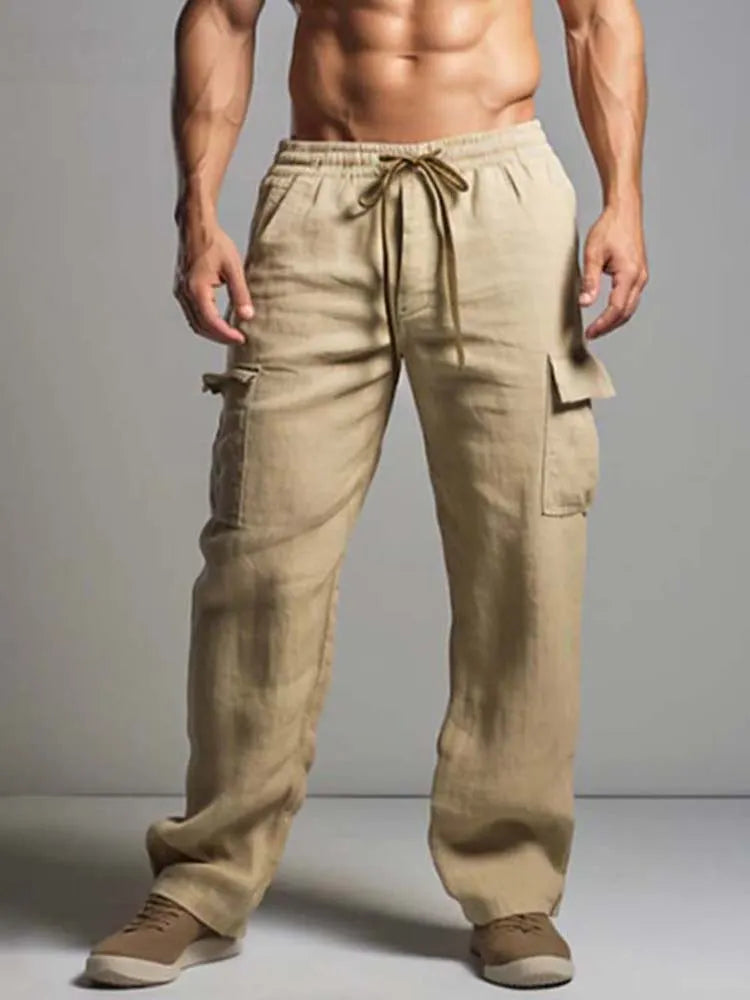 Vintage Pants in linen, Designer Aesthetic