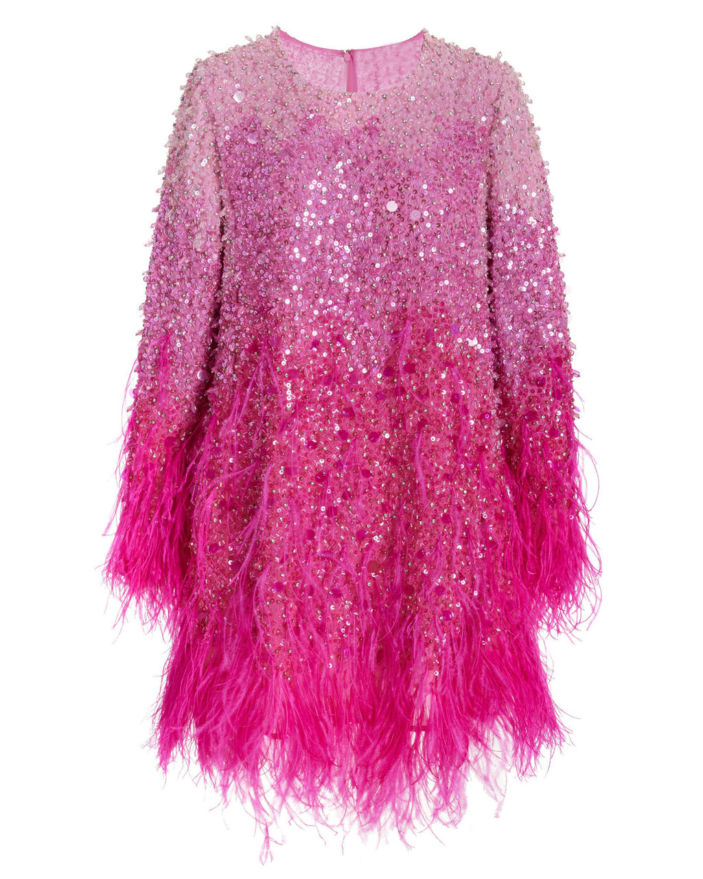 Straight Feather Mini Dress