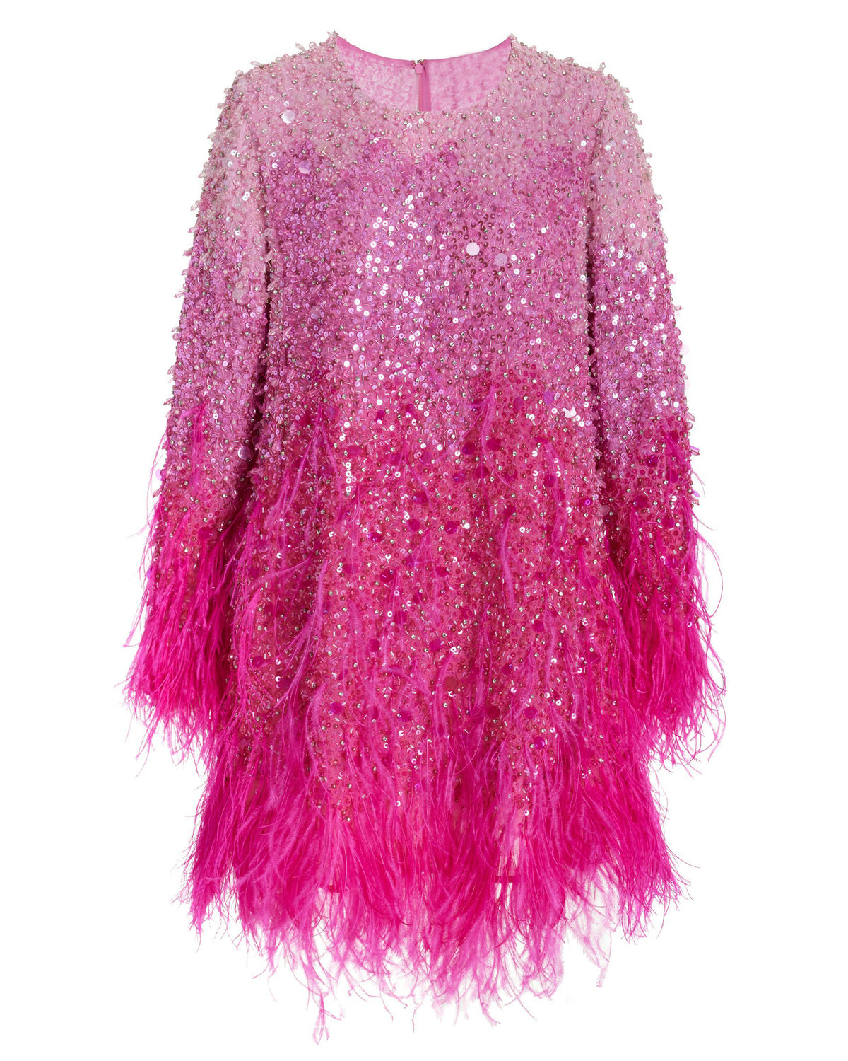 Straight Feather Mini Dress