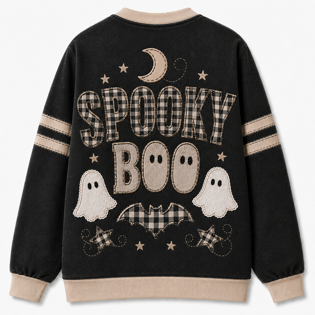 Chaotic Club Vintage Black Beige Plaid Spooky Season Cardigan