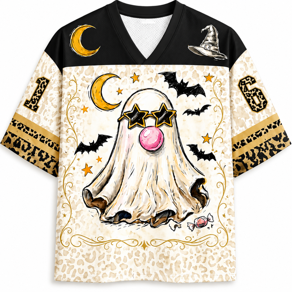 Chaotic Club Bubblegum Ghost Leopard Halloween Jersey