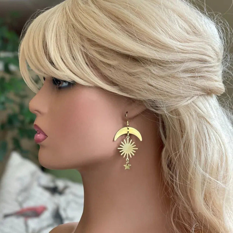 Sun Moon Star Earrings