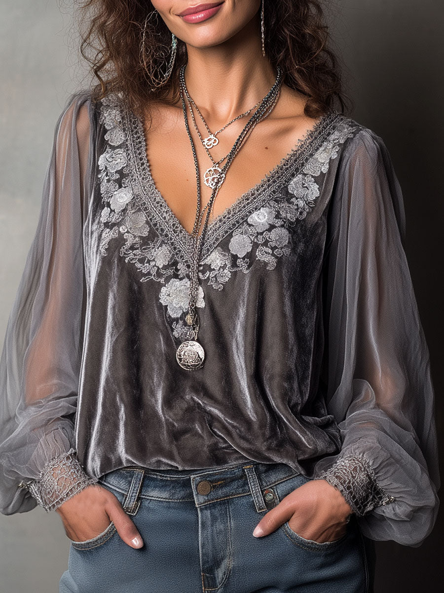 Blouse with velvet – Smart Price