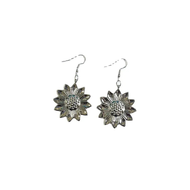 Retro Personality Large Sunflower Earrings