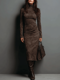 Chic Midi Dress in suede, Unbeatable Price