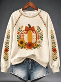 Women's Autumn Pumpkin Print Sweatshirt