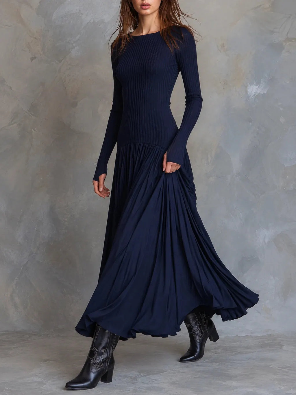 Midi Dress with chiffon – Premium Look